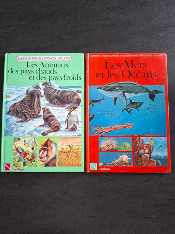 Lot de 2 livres questions/réponses sur les animaux en bon état