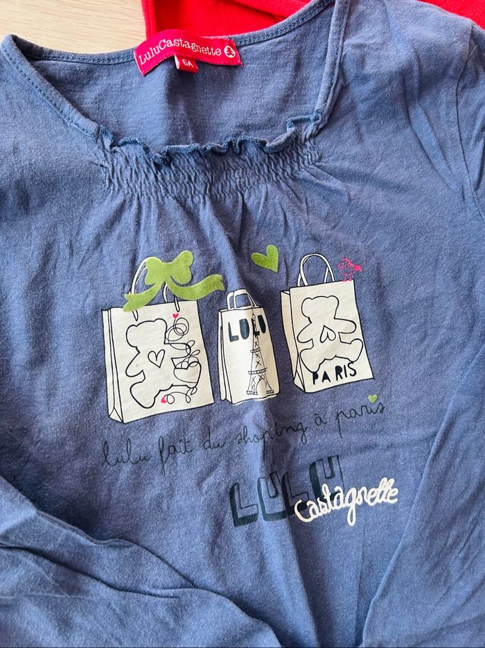 Lot de 4 t-shirts manches longues fille 6 ans - photo numéro 2