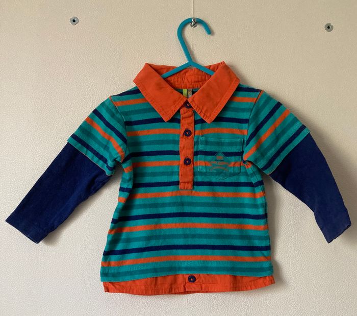 Polo rayé avec manches longues bébé 12 mois
