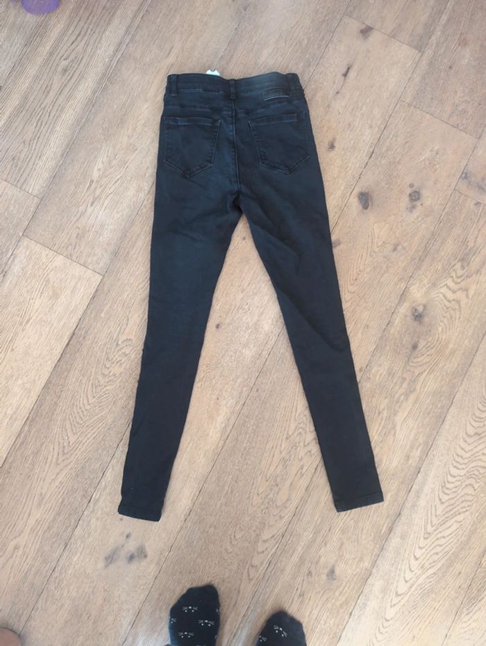 Jean skinny noir taille haute 14 ans détail chaine - photo numéro 4