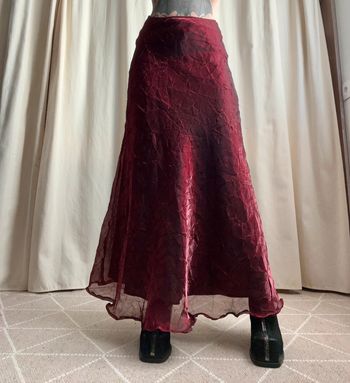 Jupe longue burgundy Vampire Goth Whimsigoth vintage 90s - Taille S