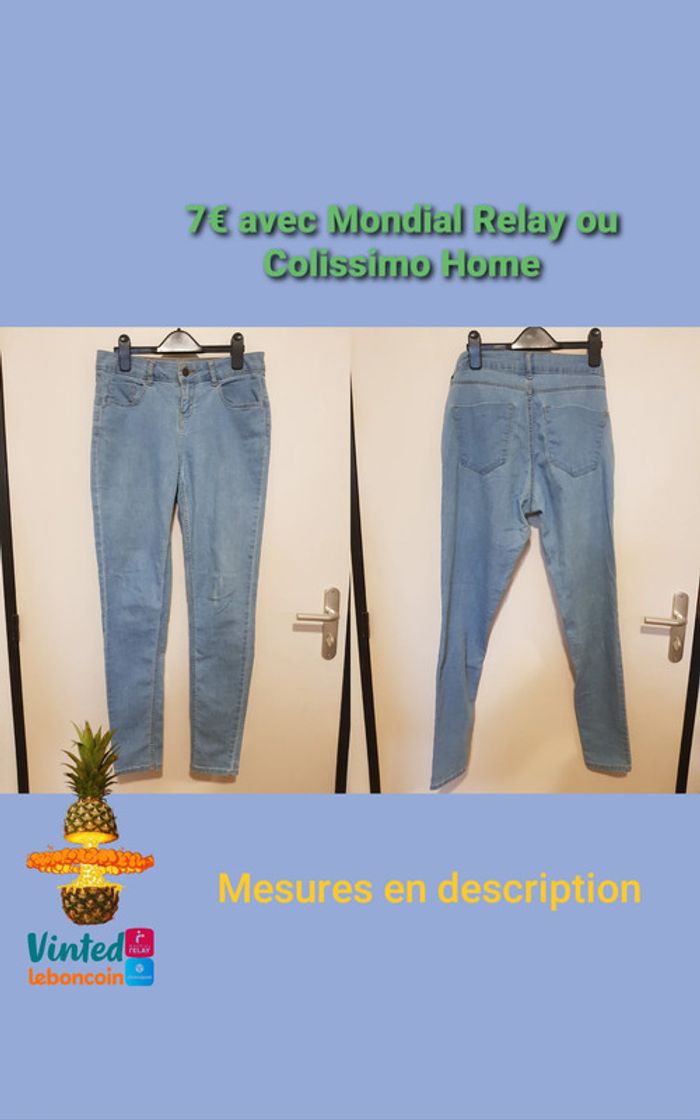 Jean bleu clair taille haute