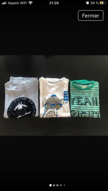 3 T-shirts manches longues 12ans