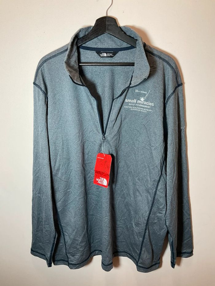 Sweat long léger 1/4zip pour homme The North Face gris chiné foncé taille XXL 187 - photo numéro 2