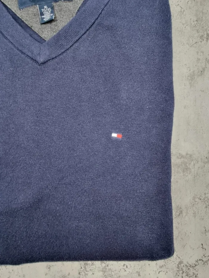 Pull col V Tommy Hilfiger bleu, XL Hommes - photo numéro 5