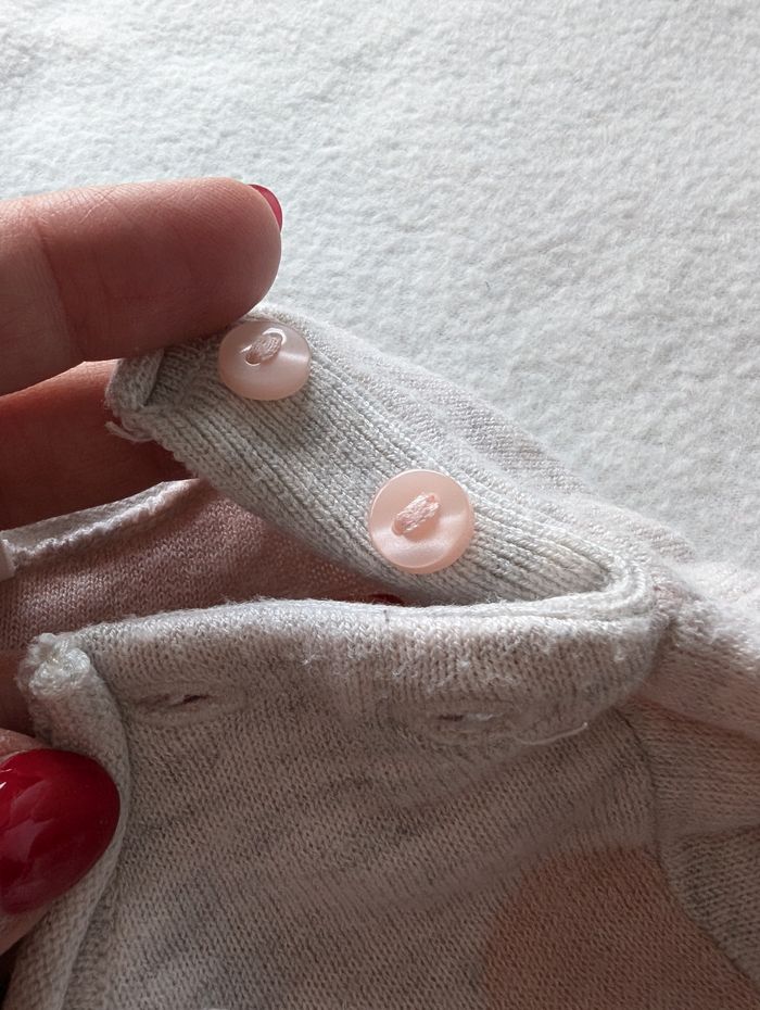Pull gris clair à gros pois roses - 92 - H&M - photo numéro 5