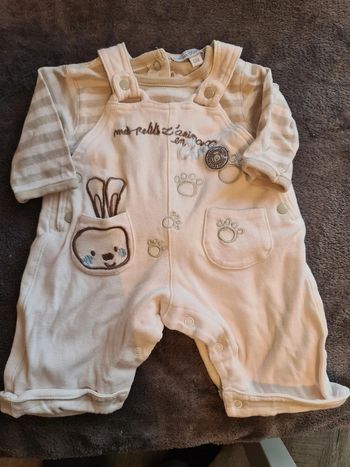 Ensemble naissance haut plus salopette