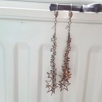 Boucles d'oreilles argentées "pluie d'étoiles"