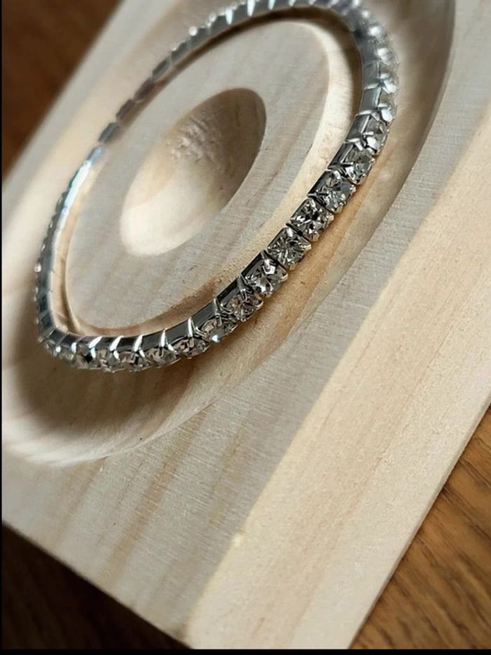 Bracelet Femme Extensible Élastique Tennis – Strass Brillant Zircon, Élégant et Tendance - photo numéro 3