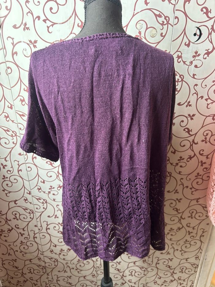 Gilet vintage en dentelle violet – Kiabi – Taille 42 - photo numéro 5