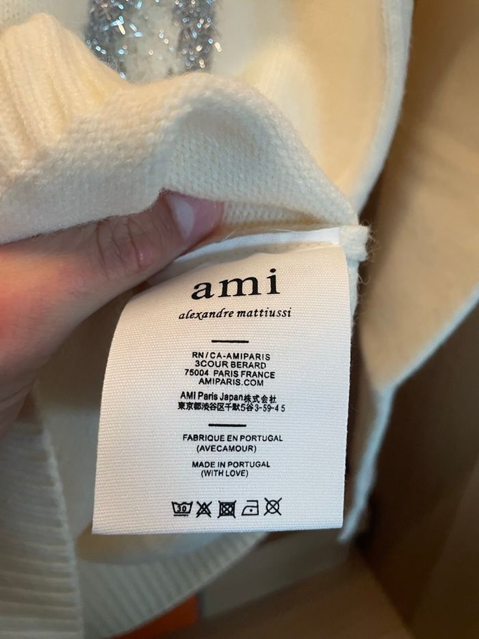 Pull Ami Paris Blanc Pailletée - photo numéro 4