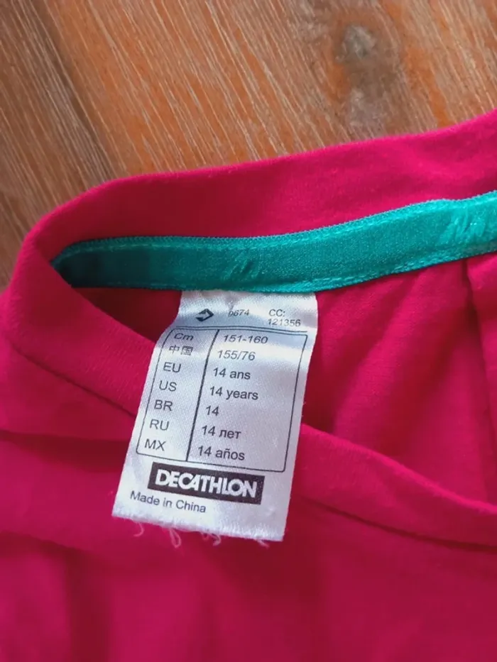 T-shirt rose Décathlon imprimé ethnique – 14 ans / 164 cm - photo numéro 3