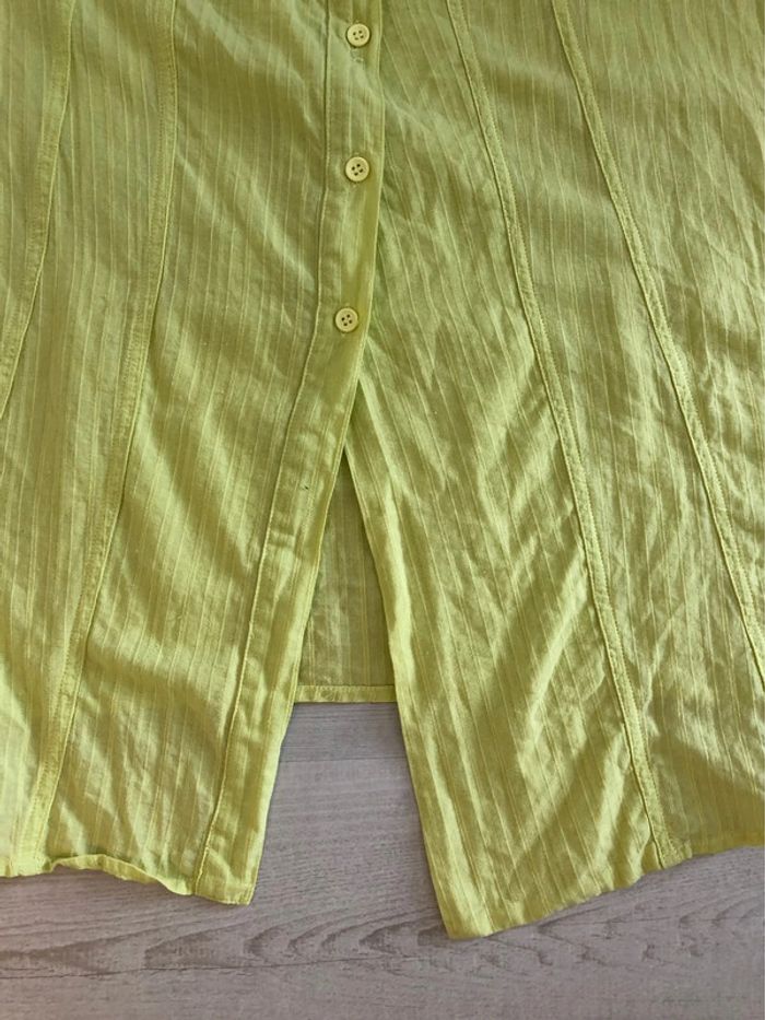 AN62- Blouse longue vert anis « fleur de sel » T 50 - photo numéro 4