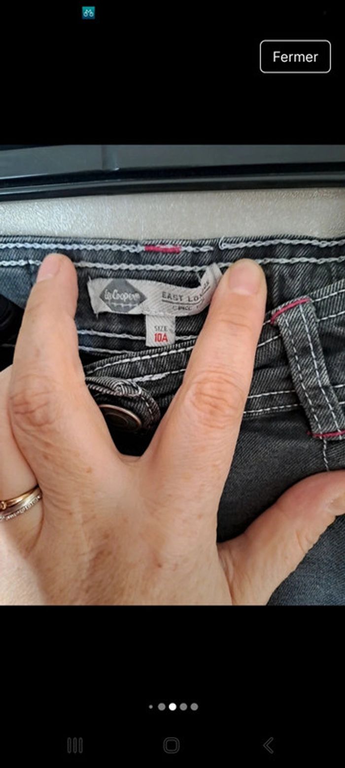 Joli jean slim gris taille 10 ans Lee Cooper - photo numéro 7
