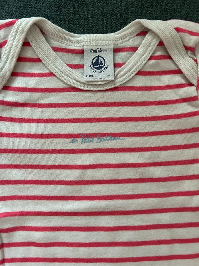 Lot 3 bodies petit bateau 12 mois - photo numéro 3