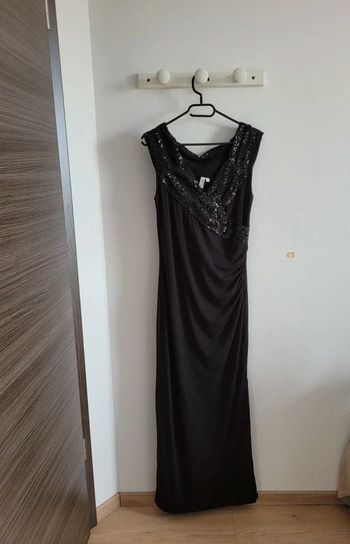 très belle robe longue sirène noire de soirée 36/38