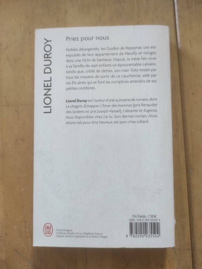 Priez pour nous Lionel Duroy J'ai Lu 2019 - photo numéro 3