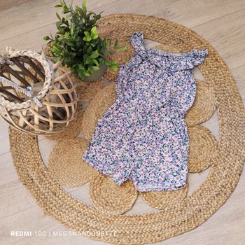 🌸 Combi Short Fleurie – Taille 4 Ans / 104 cm – H&M – Parfait État