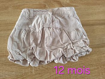 Jupe velour beige 9 mois