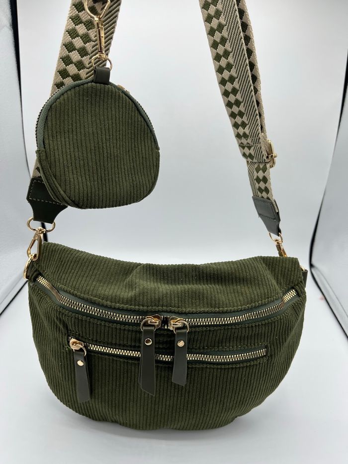 Sac banane bandoulière velours - photo numéro 2