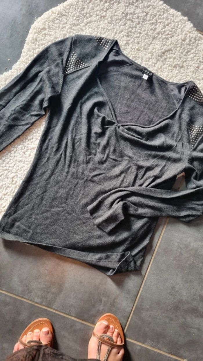 Tee shirt haut 123 44 gris parfait état