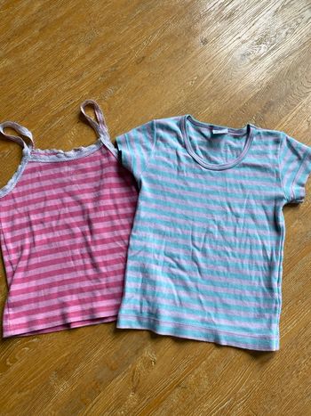 Lot de deux chemisettes à rayures Absorba et Petit Bateau taille 3 ans
