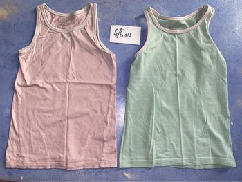 Lot de 2 débardeurs fille 4/6 ans rose et vert pastel