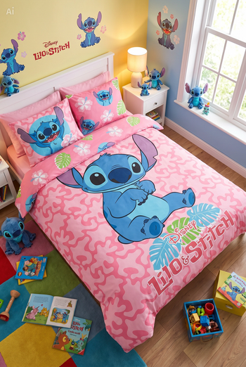 Parure de lit double Stitch - 1 housse de couette + 2 taies d'oreiller - 100% coton