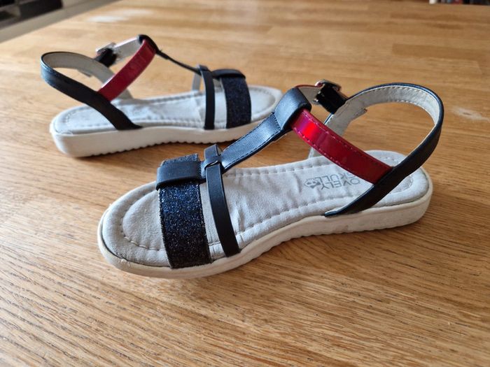 Sandales rose / marine paillettes taille 29 - photo numéro 2