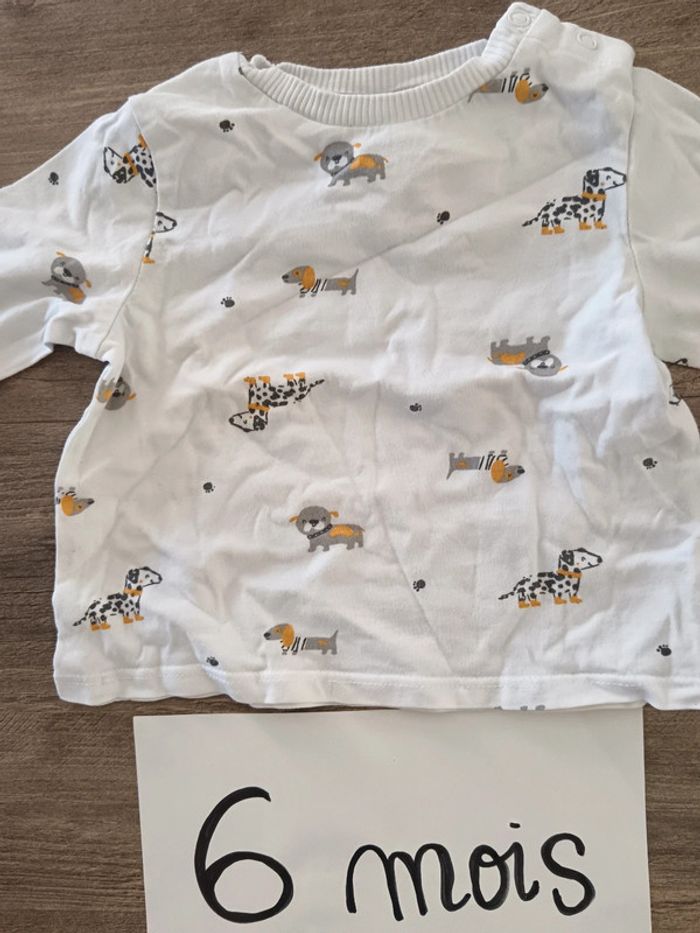 🌞 t-shirt manches longues taille 6 mois tex - photo numéro 2
