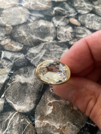 Bague en plaqué or avec pierre quartz