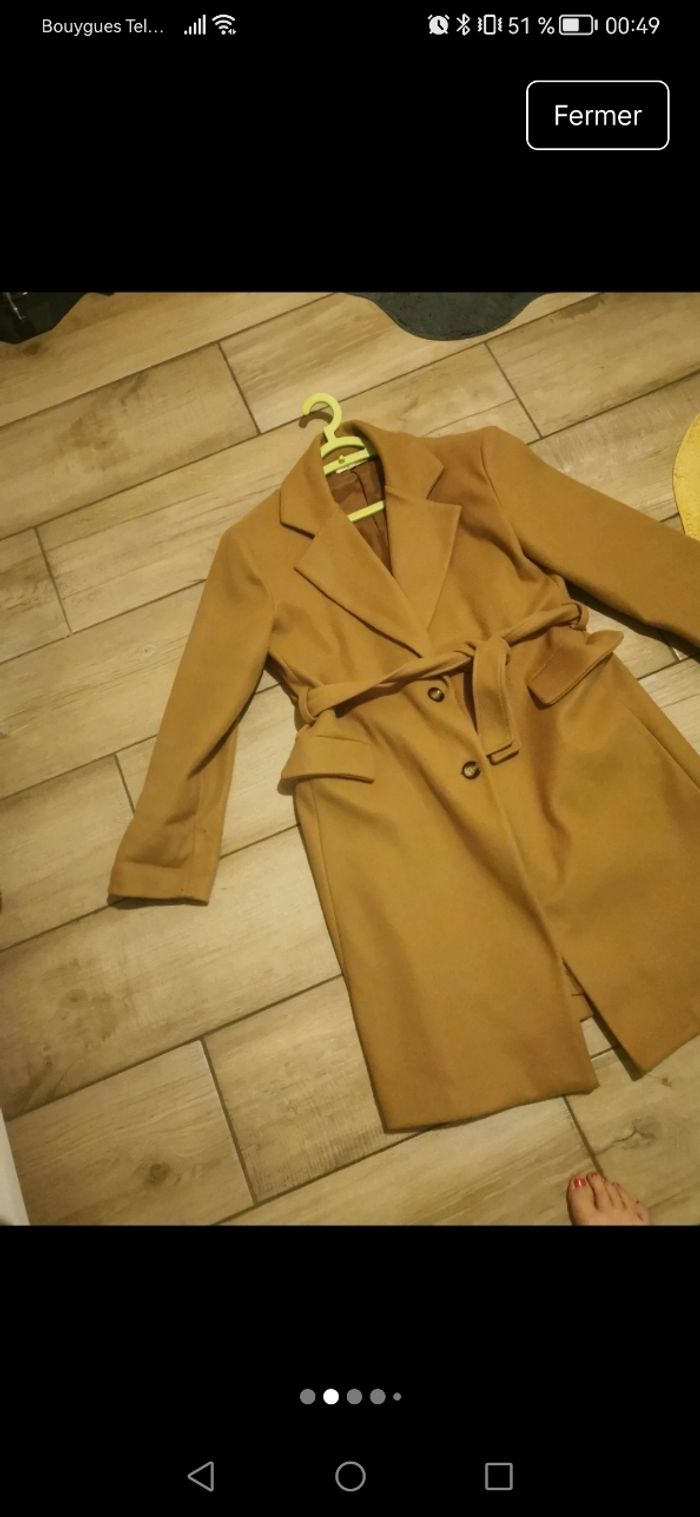 Manteau beige camel - photo numéro 7