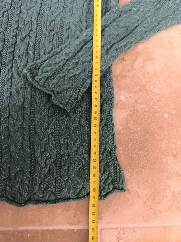 Pull Ralph Lauren vert d'eau femme torsadé excellent état taille L - photo numéro 4