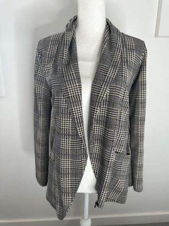 Blazer à carreaux pied de poule noir et gris T38/40 M/L