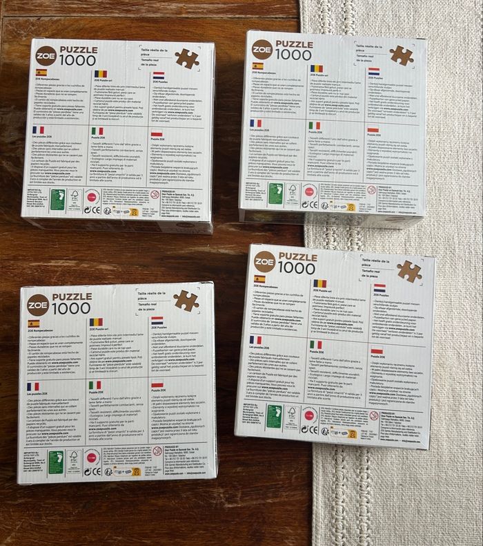 Lot de 4 puzzles 1000 pièces neufs sous blister - photo numéro 2