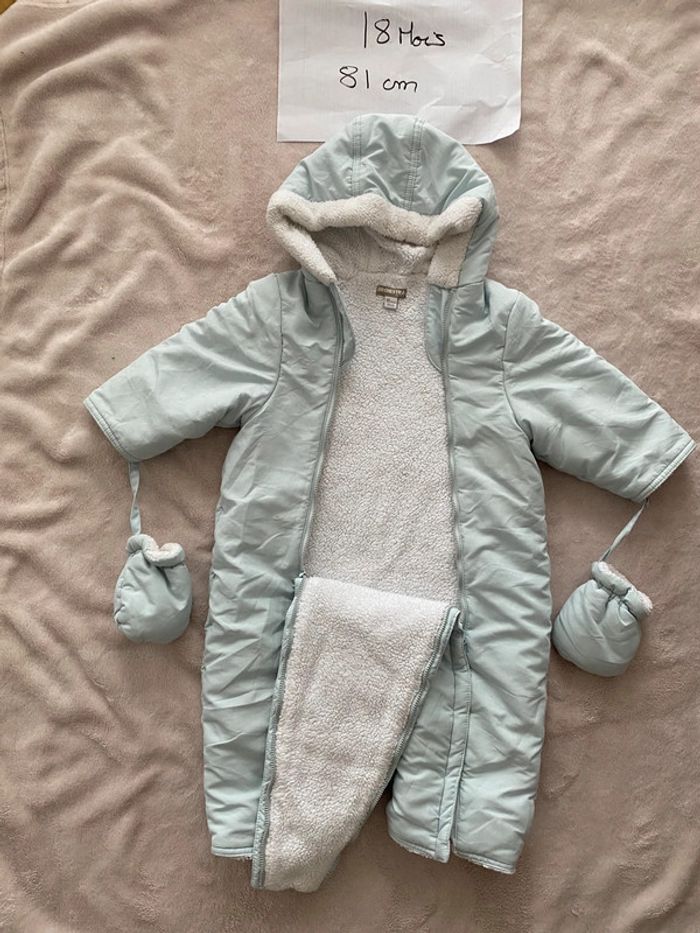 Combinaison / combi pilote chaude avec gants amovibles et capuche - Orchestra - 18 mois - TBE - photo numéro 2