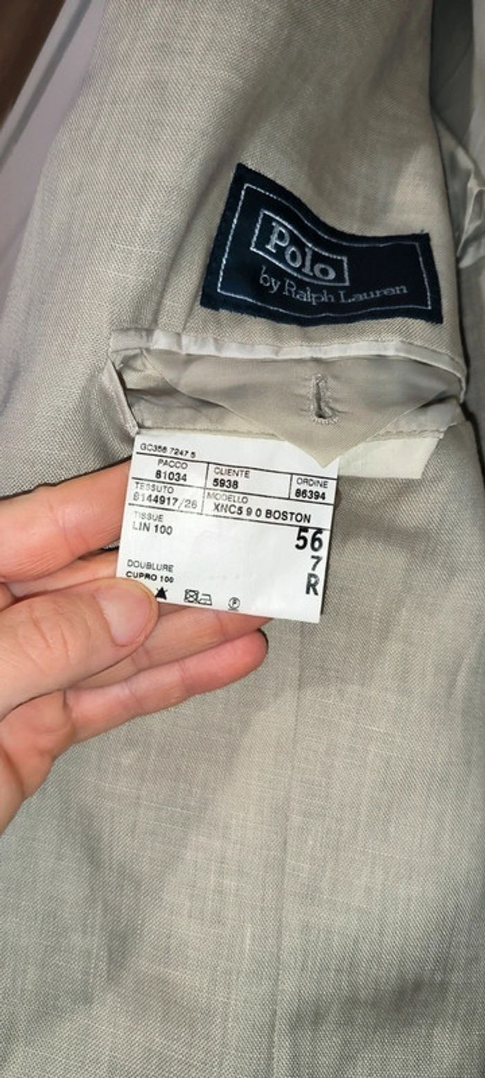 Blazer homme 100% lin polo Ralph Lauren  beige /sable - photo numéro 6