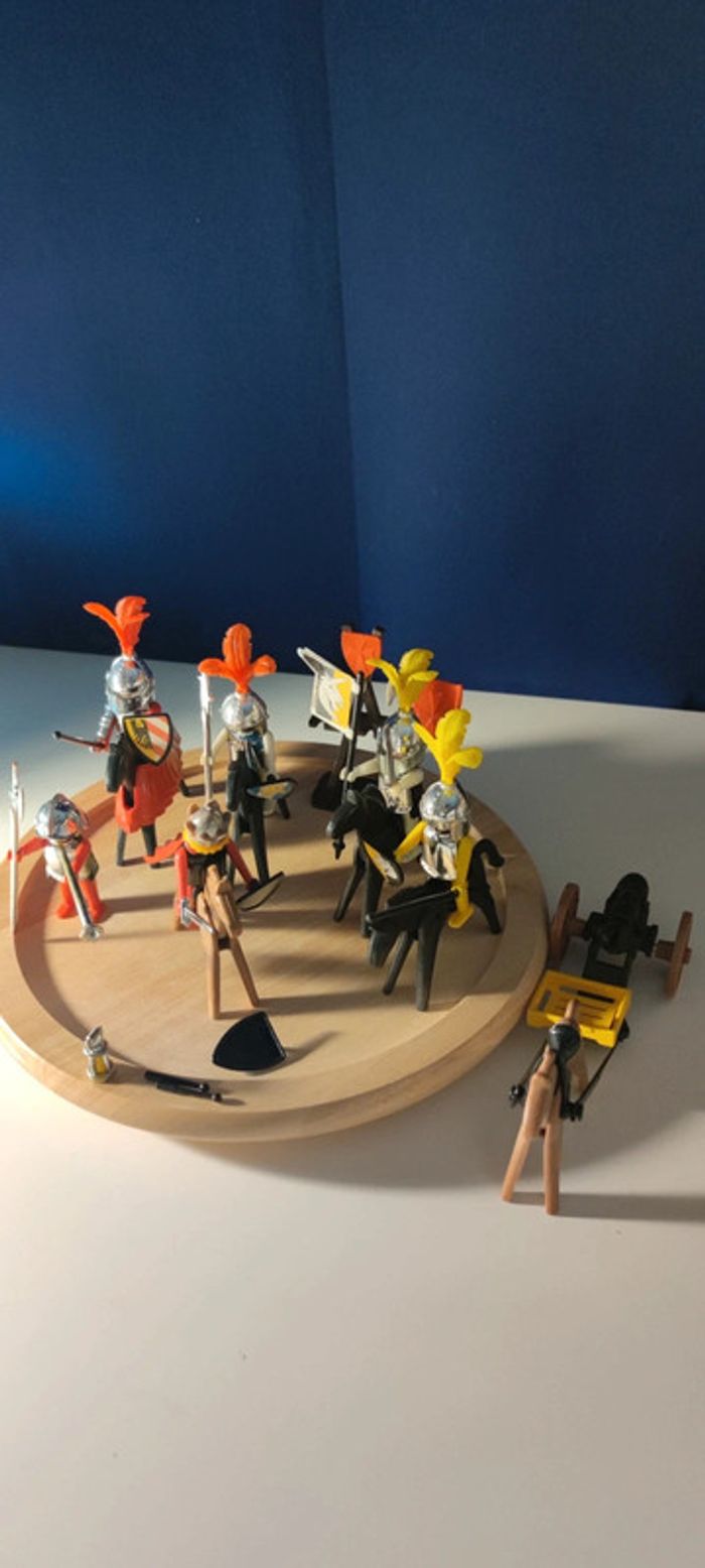 Playmobil vintage klicky lot les Chevaliers+le Roi+ canon - photo numéro 8