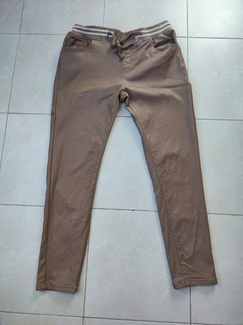 Pantalon simili cuir marron taille 40 