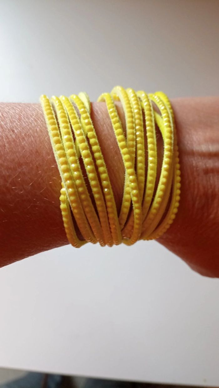 Bracelet vintage en daim avec strass lot ou seul