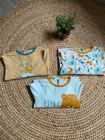 Lot de 3 pyjamas fin jungle 9 mois