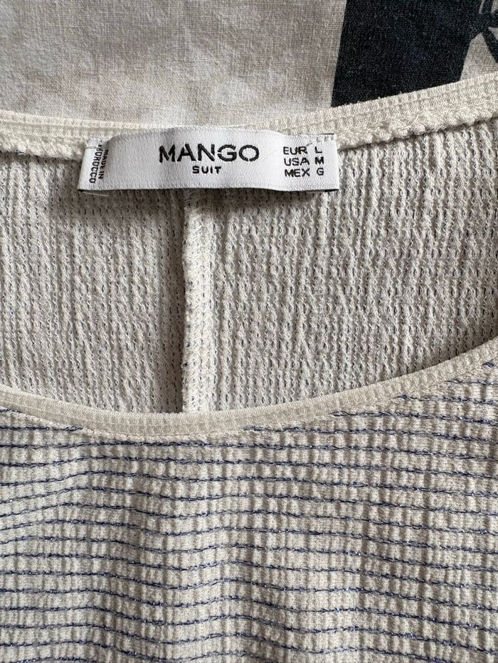 🌸 Top femme manches courtes Mango 🤍💎 – Taille L – TBE - photo numéro 3