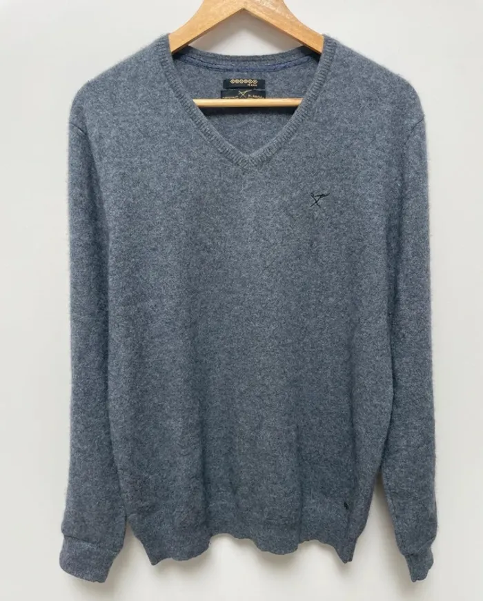 Bonobo pullover V-neck grey 100% cashmere Womens XL