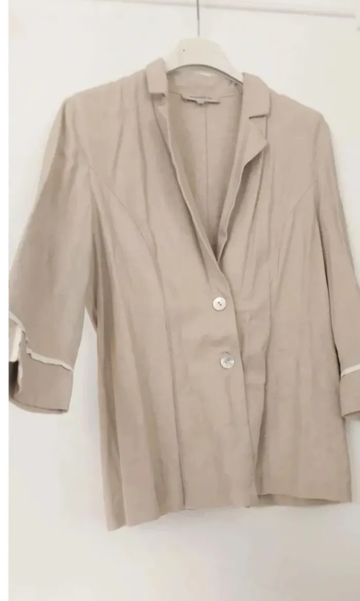 Veste légère en lin beige T2 (38-M)