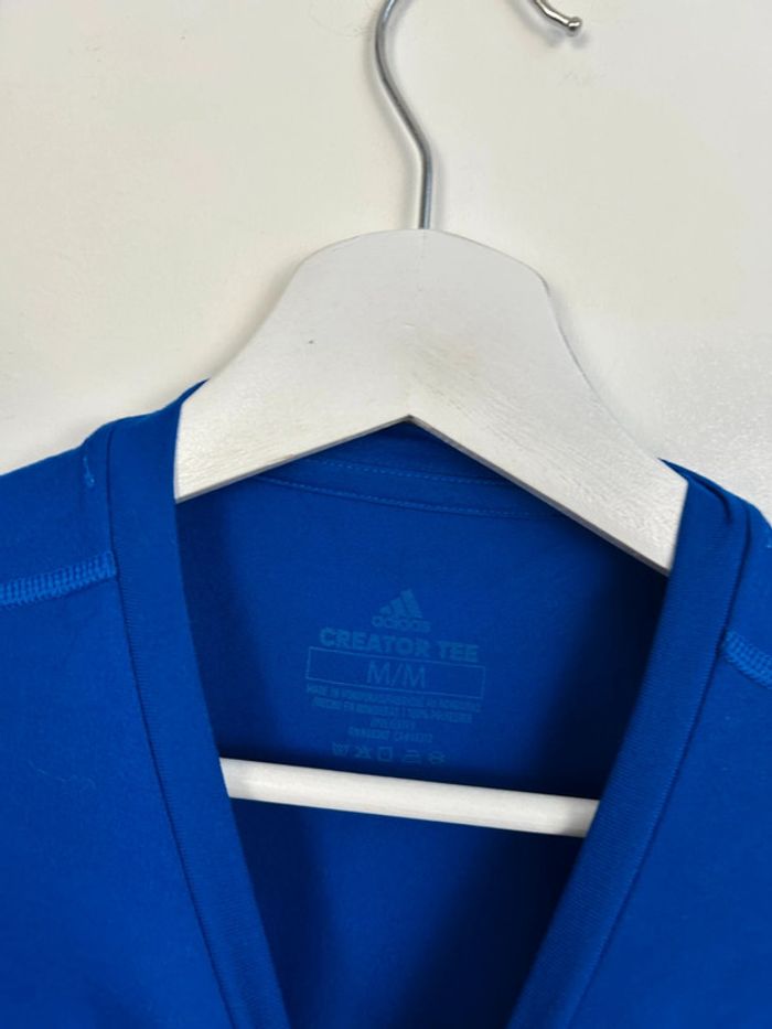 T-shirt Homme Adidas Bleu et Blanc | Taille M | Très Bon État | #TM81 - photo numéro 3
