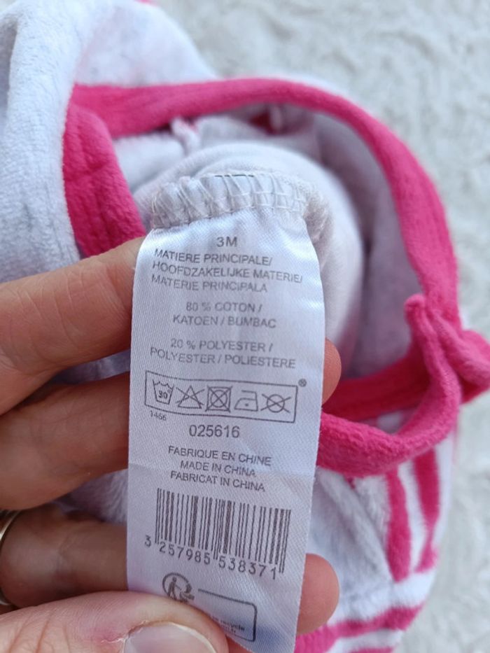 Pyjama grenouillère velours Fille 3 mois souris cœur Influx - photo numéro 6