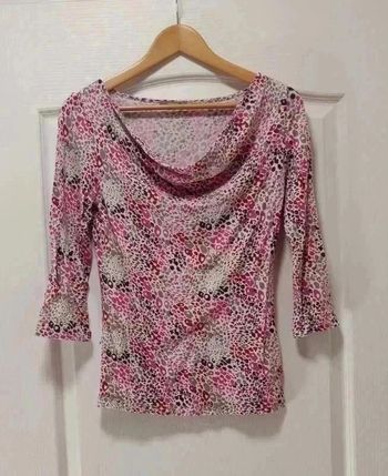 Top manches 3/4 tons roses col bénitier 3 Suisses 38/40