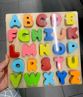 Jeu ludique en bois Alphabet pour apprendre | idée cadeau 🎁