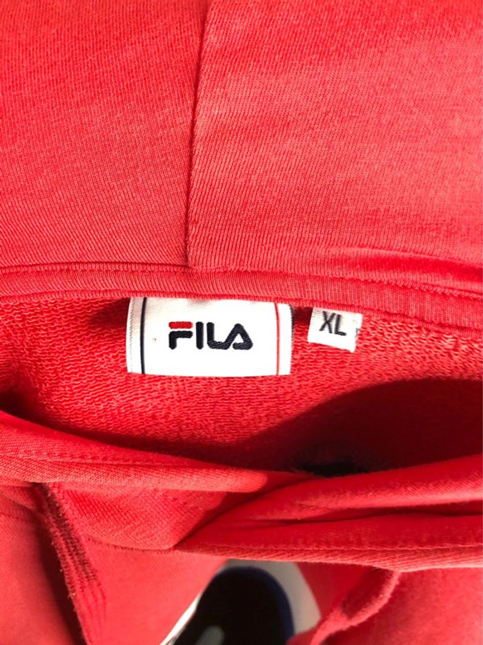 Sweat à capuche fila noir blanc rouge taille XL - photo numéro 5