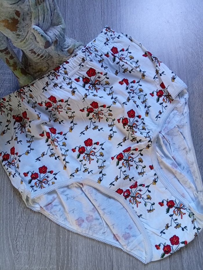 Joli lot de 4 culottes fleuries 💯 coton dû 50/52 - photo numéro 2